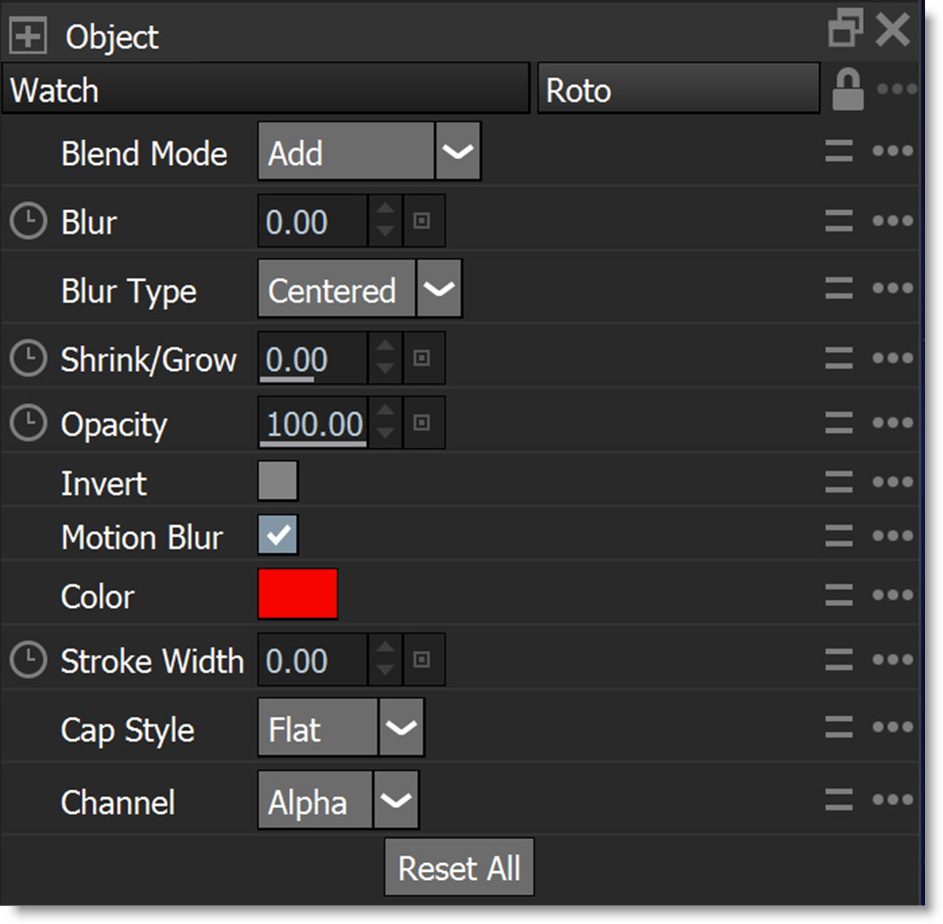 Toolbar, Node and Object Parameters, Presets