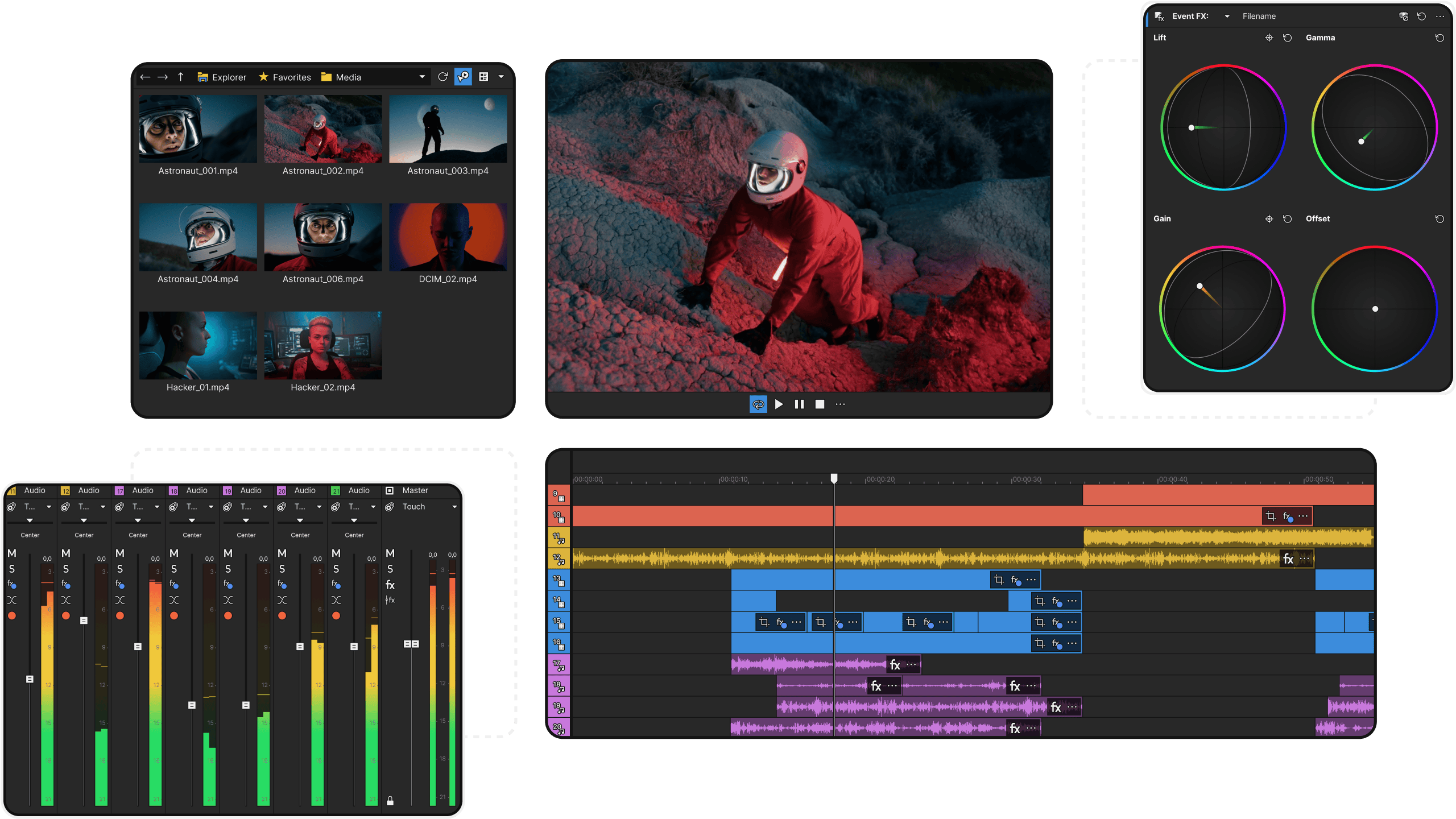 Vegas Pro Docking Areas